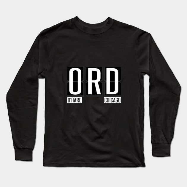 ORD - O'Hare Chicago IL Airport Code Souvenir or Gift Shirt Long Sleeve T-Shirt by HopeandHobby